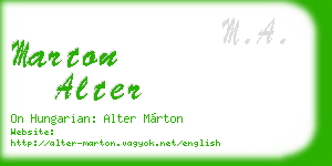 marton alter business card